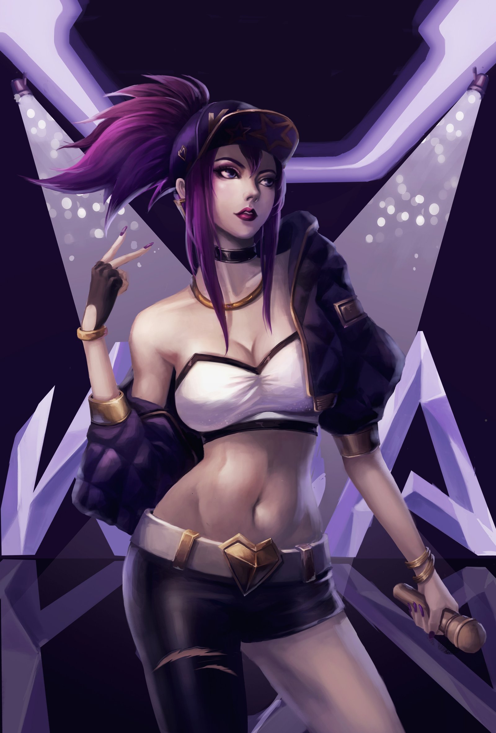K/DA Akali by 大大大板栗0u0 HD Wallpaper Background Fan Art Artwork League of Legends lol