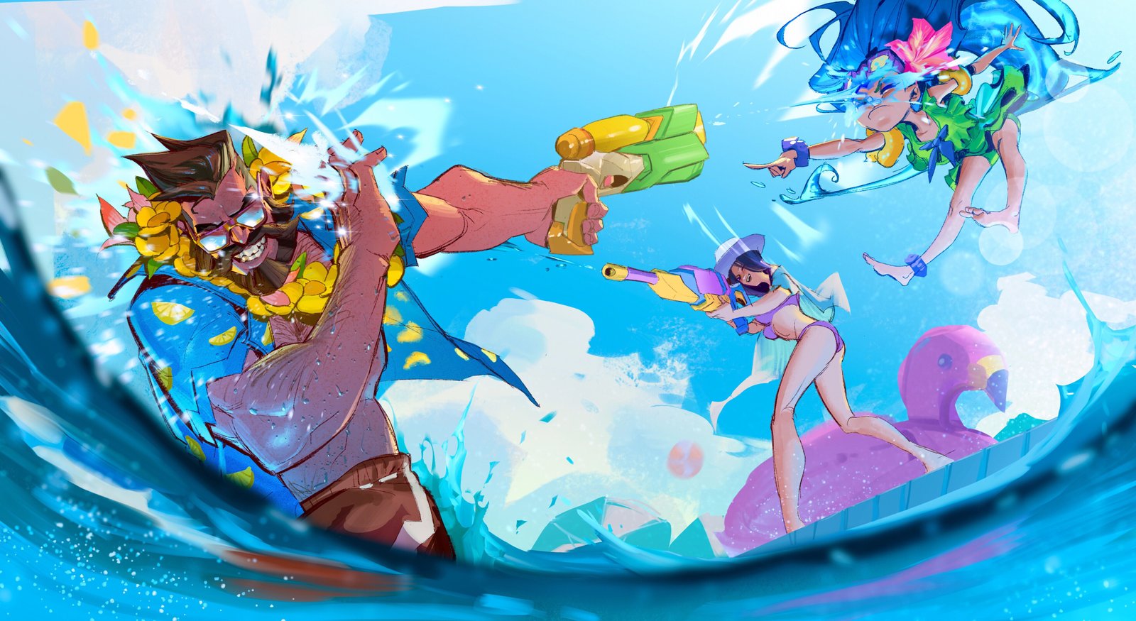 Pool Party Splash Art