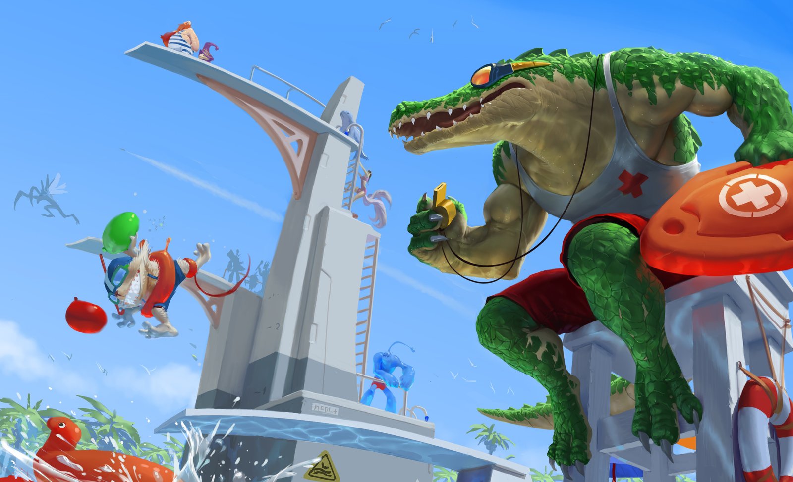 Pool Party Renekton | Wallpapers & Fan Arts | League Of Legends | LoL Stats