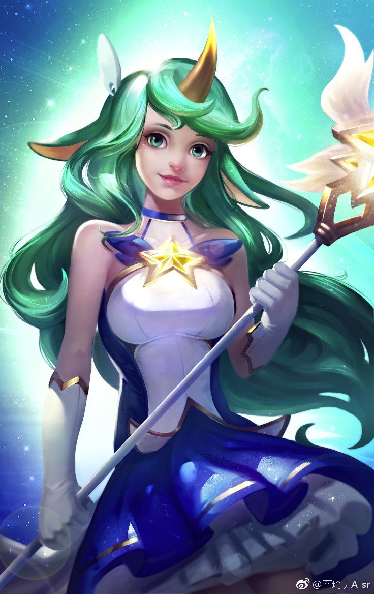 Star Guardian Soraka by 蒂琦丿A-sr HD Wallpaper Background Fan Art Artwork League of Legends lol