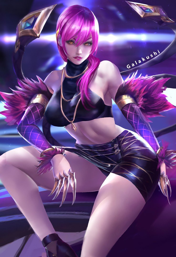 K/DA Evelynn by Galakushi HD Wallpaper Background Fan Art Artwork League of Legends lol