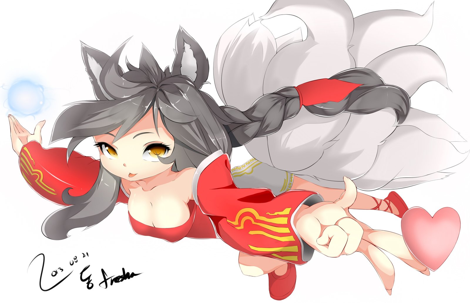 Chibi Ahri by freesha@k League of Legends Artwork Wallpaper lol Fan Art