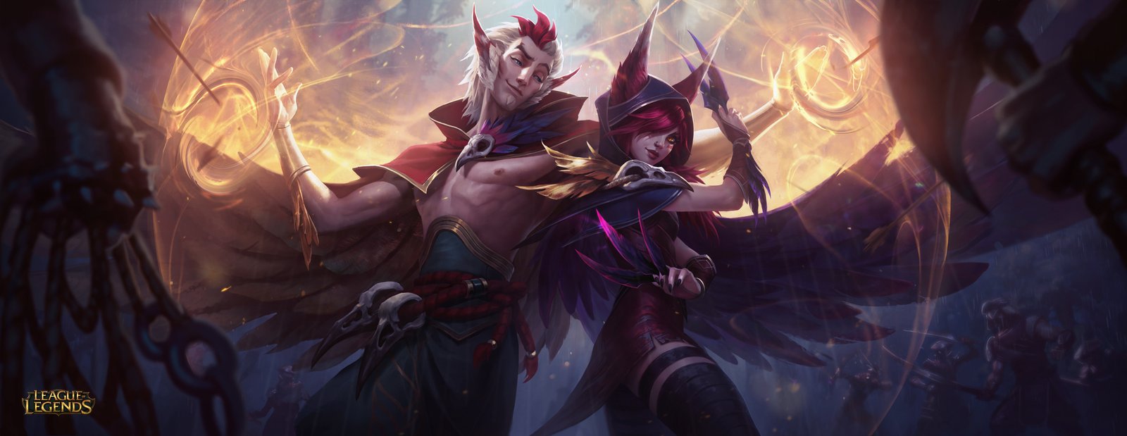 Classic Rakan & Xayah v2 Splash Art HD Wallpaper Artwork League of Legends lol