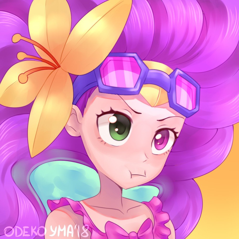 Pool Party Zoe by odekoyma (4) HD Wallpaper Background Fan Art Artwork League of Legends lol