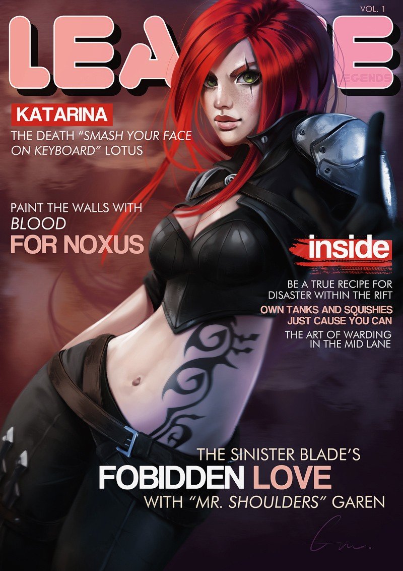Katarina Magazine by emametlo HD Wallpaper Fan Art Artwork League of Legends lol