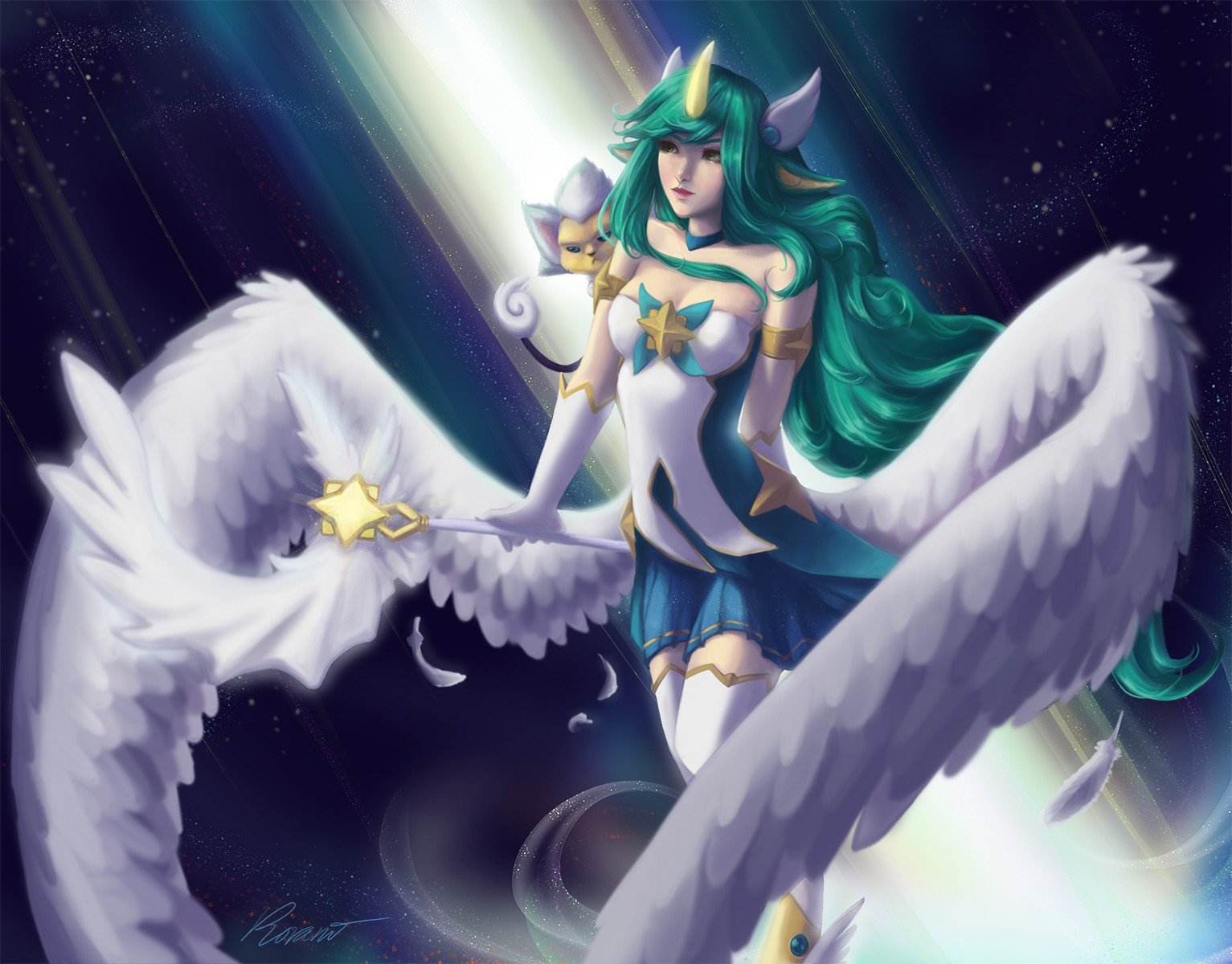 Star Guardian Soraka by Rorani HD Wallpaper Background Fan Art Artwork League of Legends lol