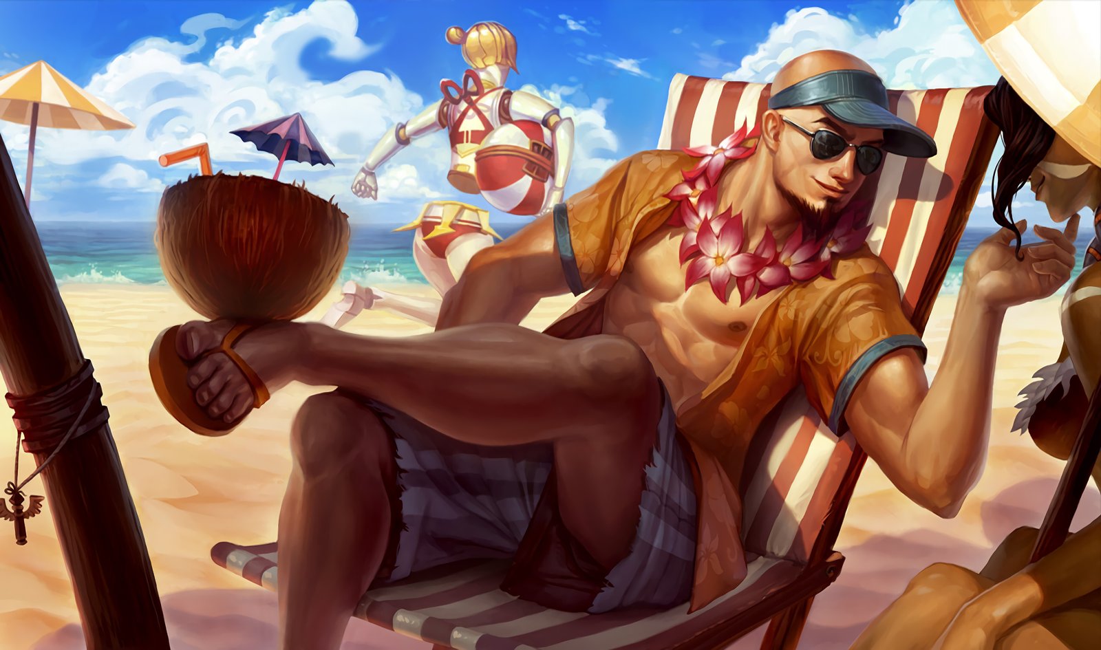 Pool Party Lee Sin Splash Art League of Legends Artwork Wallpaper lol