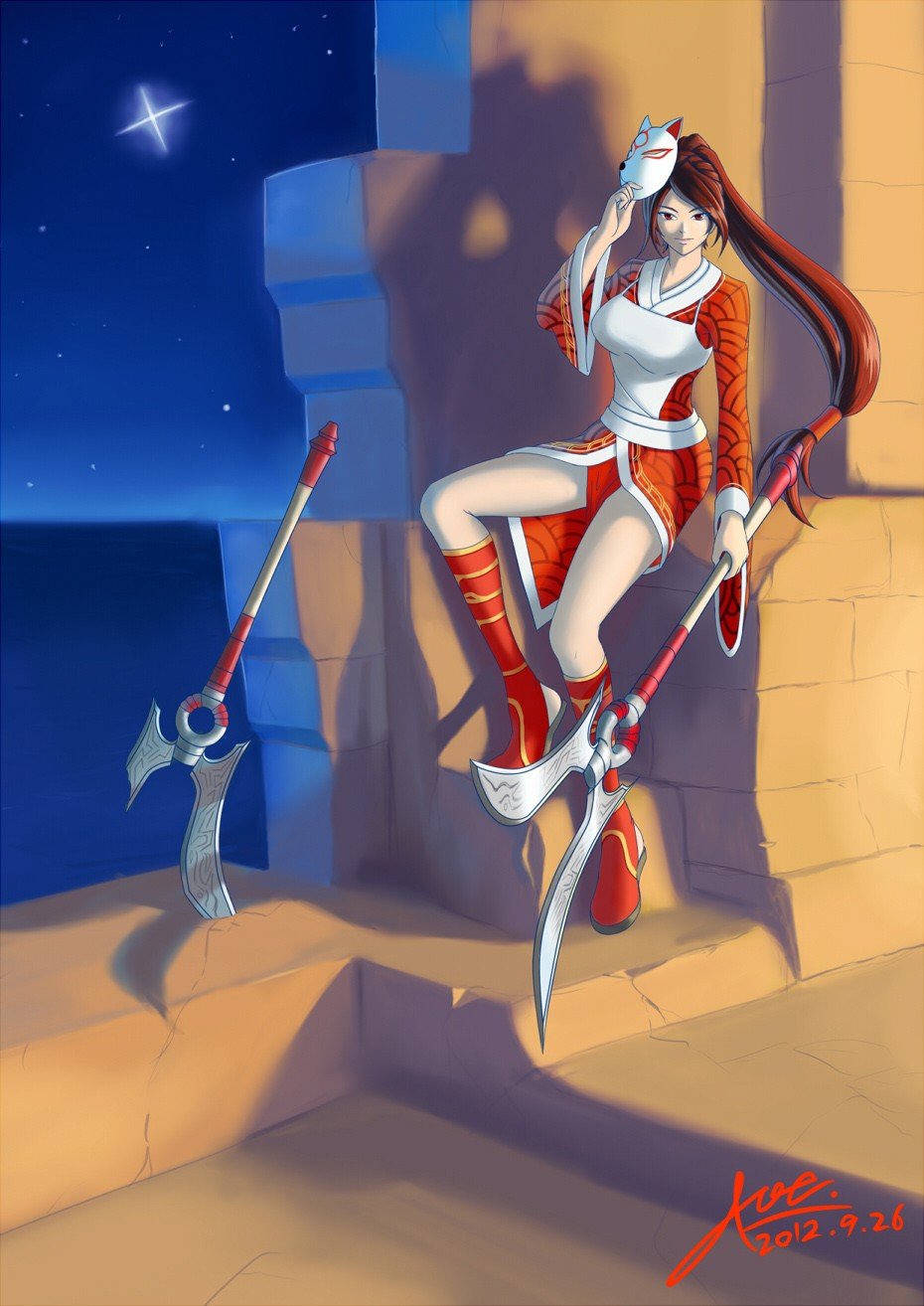 Blood Moon Akali by Joe. League of Legends Artwork Wallpaper lol