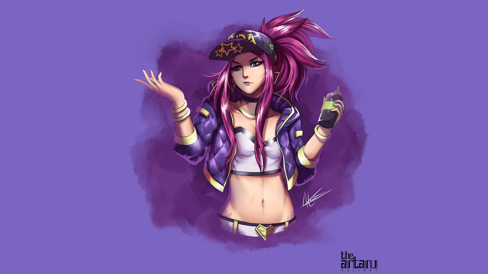 K/DA Akali by Artanu88 HD Wallpaper Background Fan Art Artwork League of Legends lol