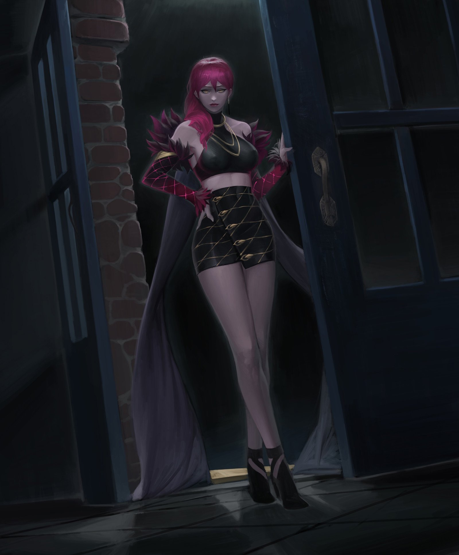 K/DA Evelynn by Athanasias HD Wallpaper Background Fan Art Artwork League of Legends lol