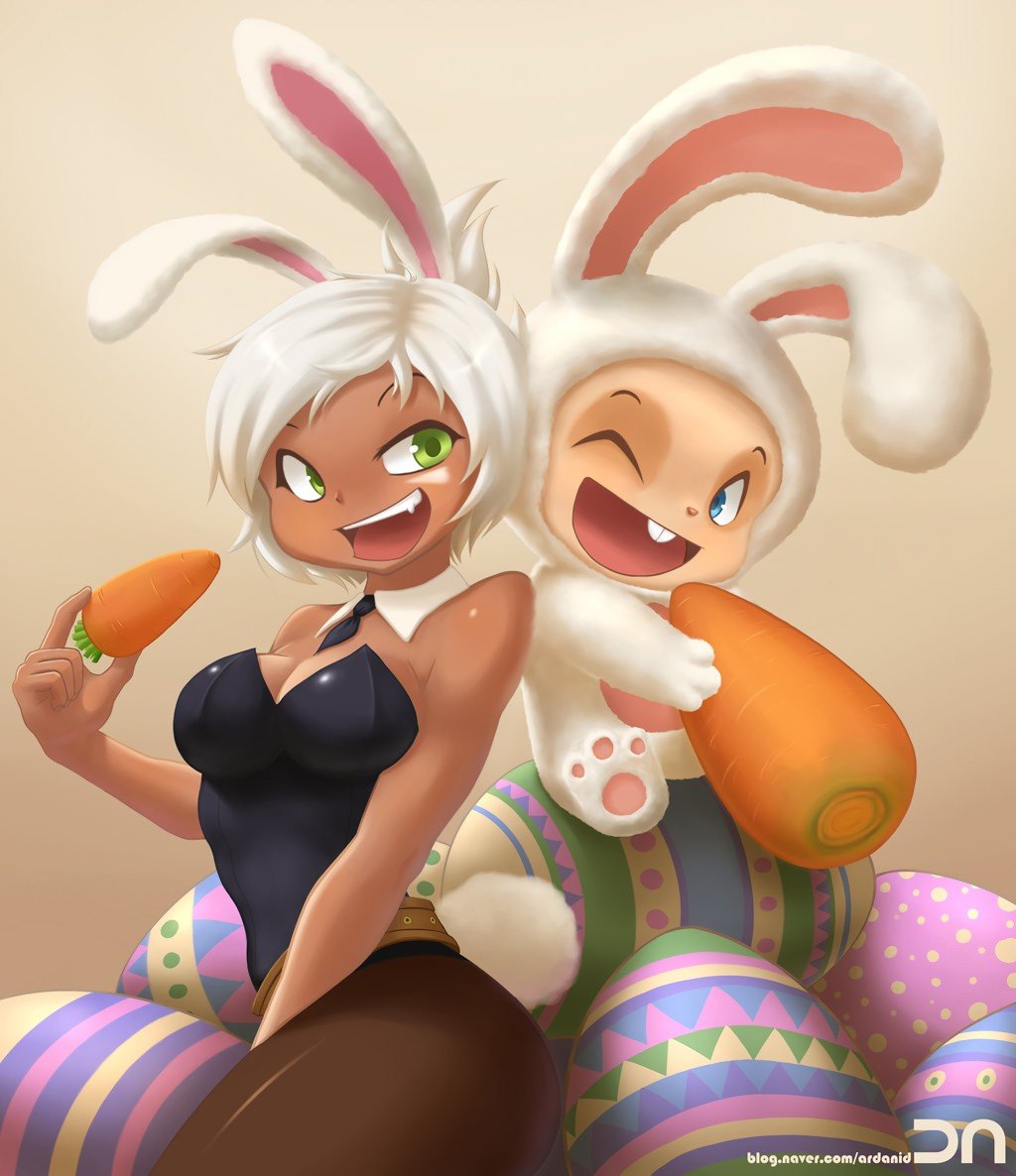 Battle Bunny Riven & Teemo by Nestkeeper HD Wallpaper Fan Art Artwork League of Legends lol