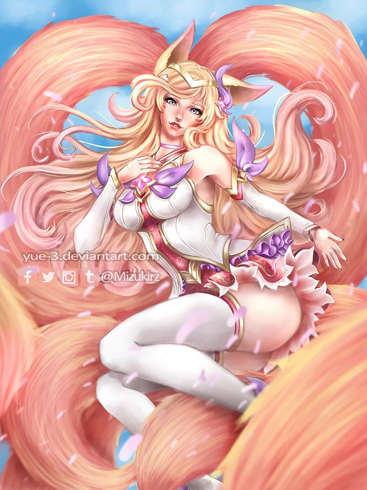 Star Guardian Ahri by yue-3 HD Wallpaper Background Fan Art Artwork League of Legends lol