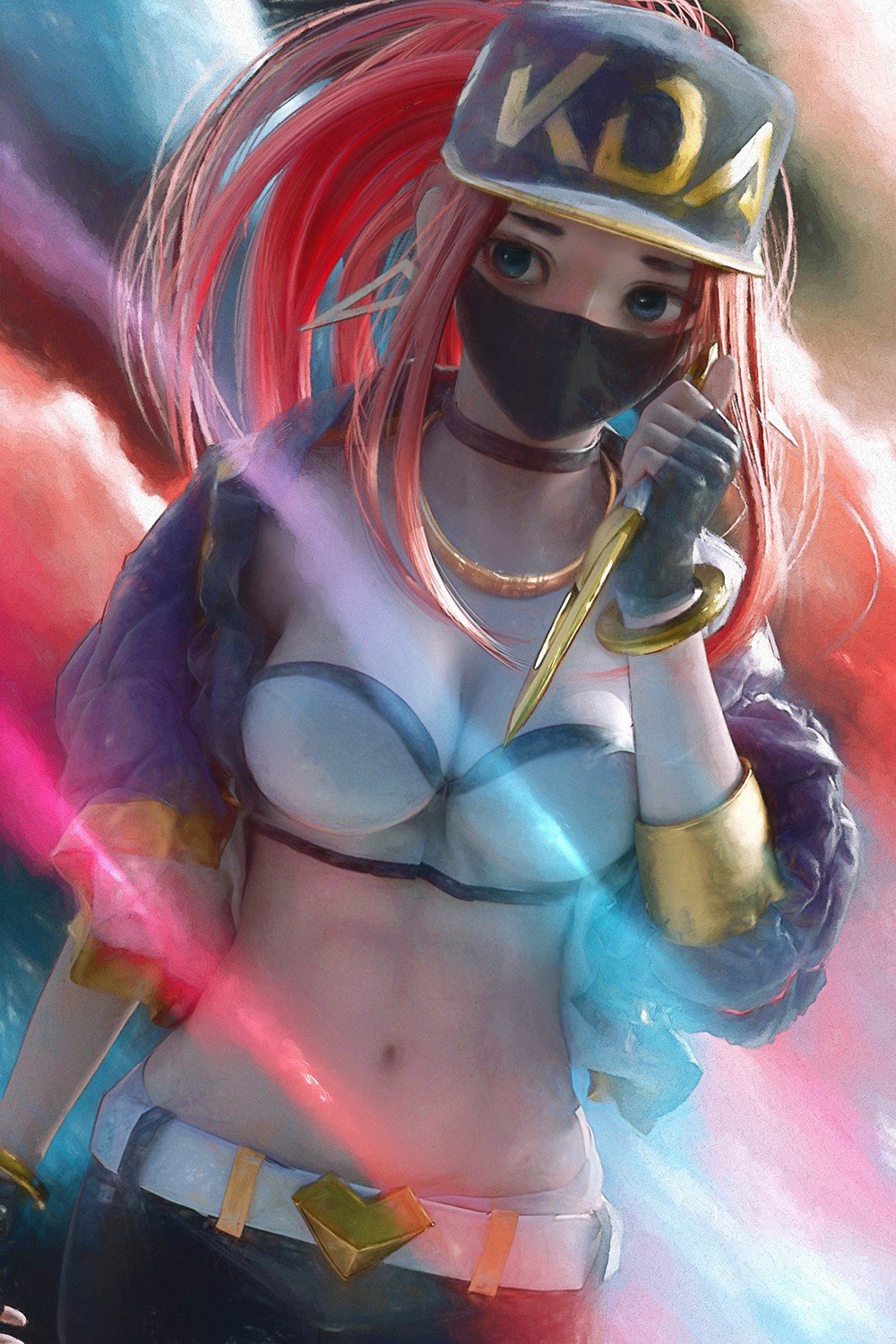 K/DA Akali by CursedApple HD Wallpaper Background Fan Art Artwork League of Legends lol
