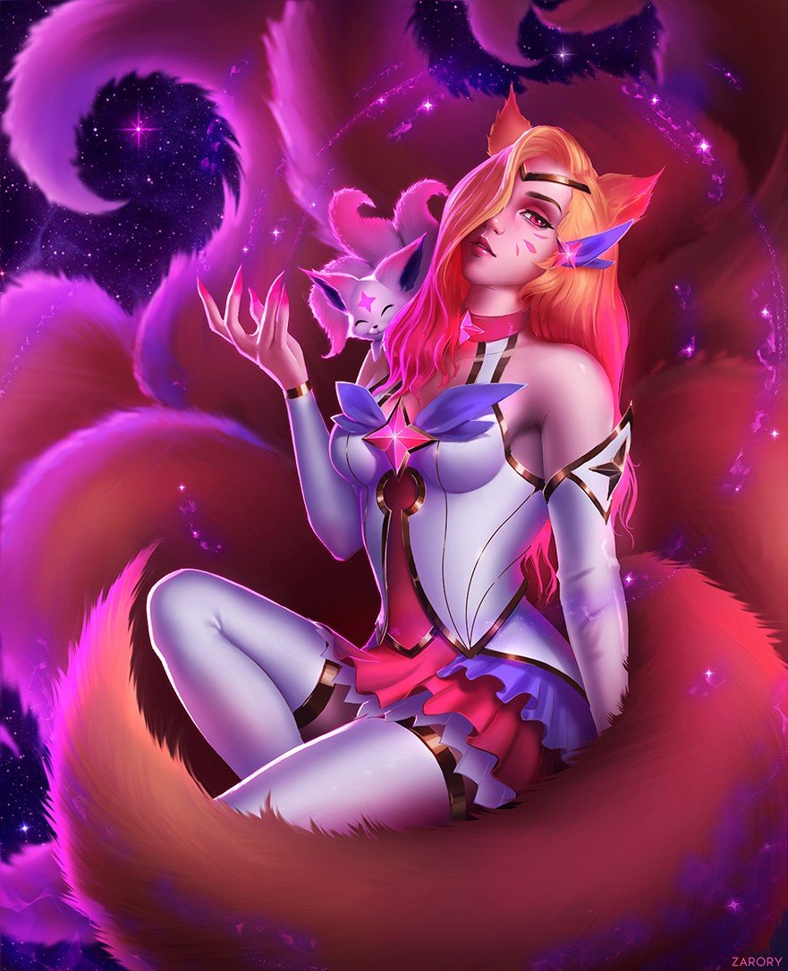 Star Guardian Ahri by Zarory HD Wallpaper Background Fan Art Artwork League of Legends lol