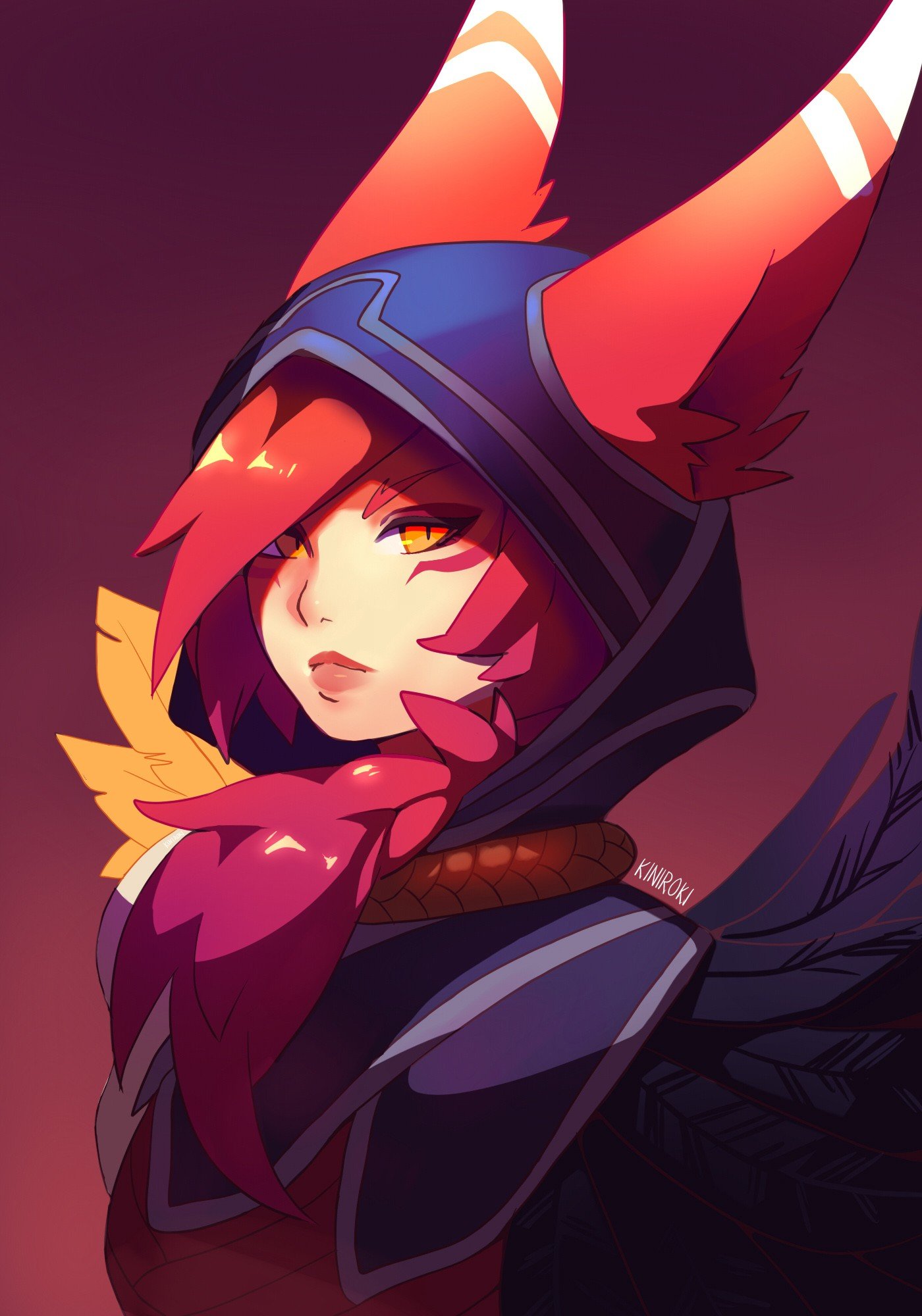 Xayah by Kiniroki HD Wallpaper Background Fan Art Artwork League of Legends lol