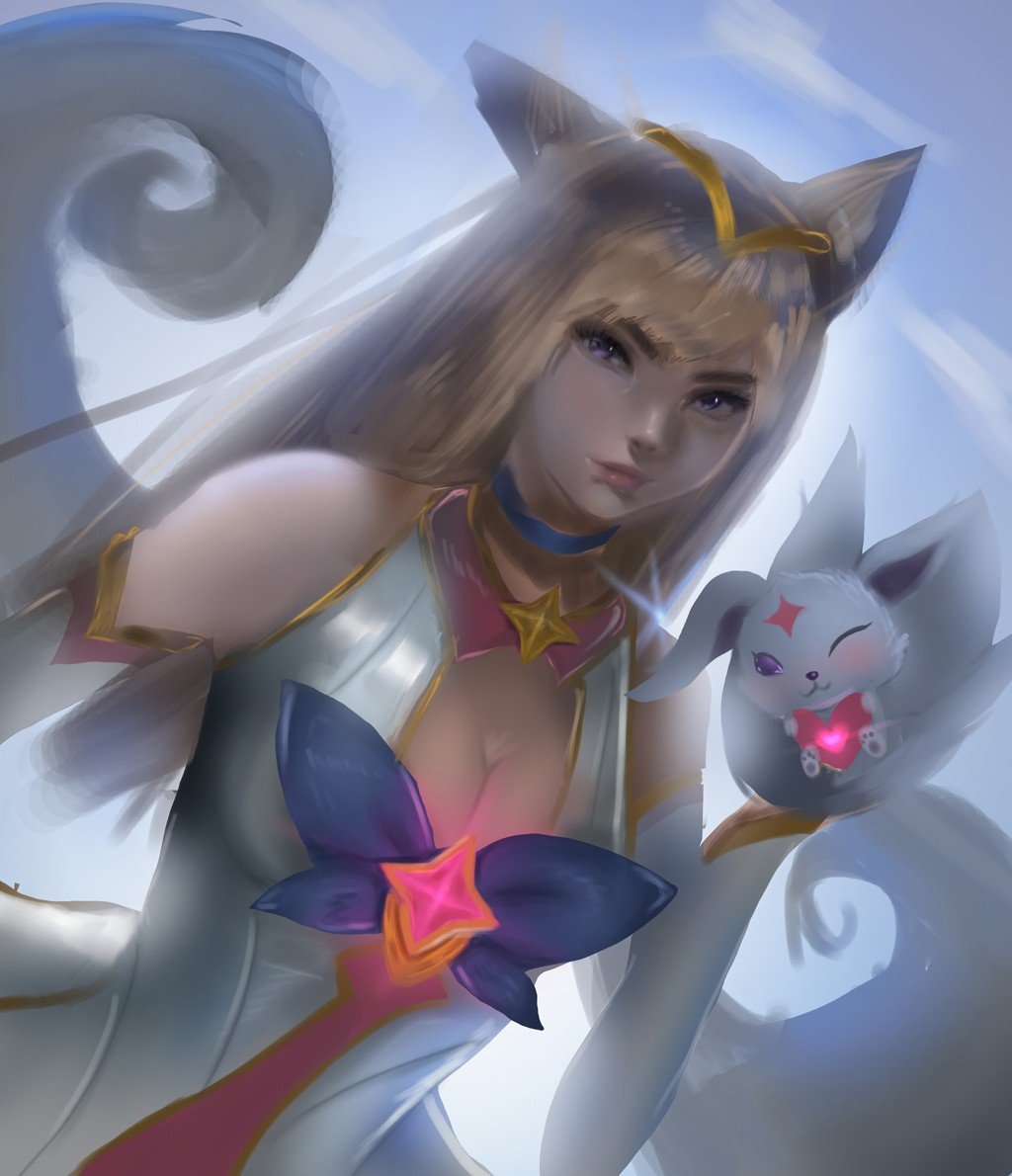 Star Guardian Ahri by tameiiki HD Wallpaper Background Fan Art Artwork League of Legends lol