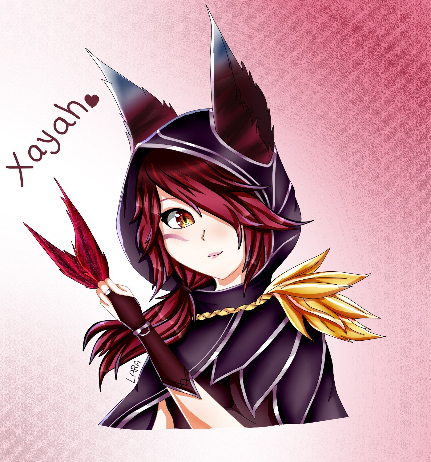 Xayah by LarraLy HD Wallpaper Background Fan Art Artwork League of Legends lol