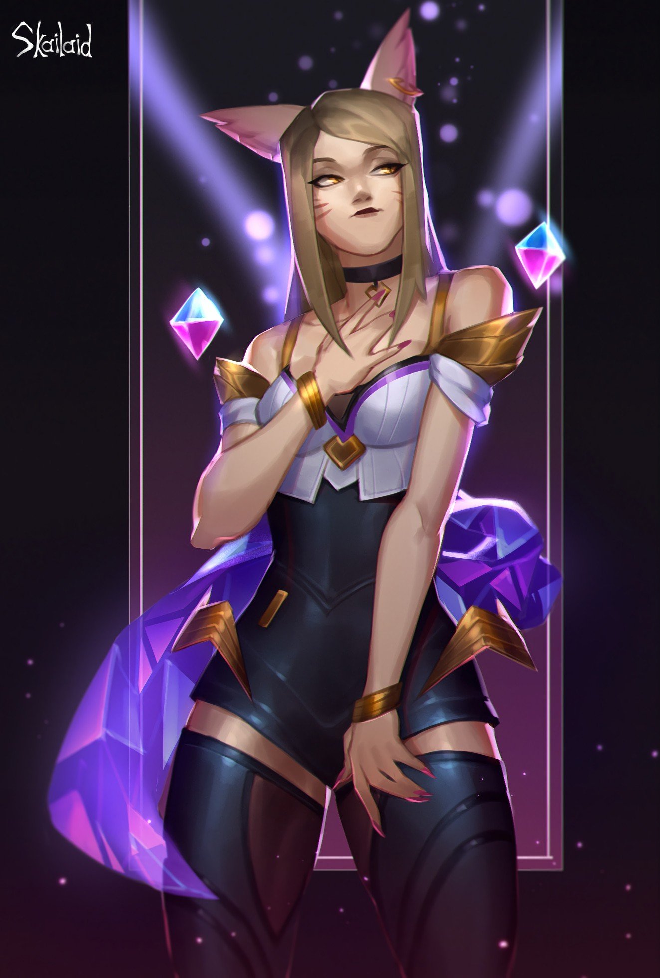 K/DA Ahri by Yaroslav Shiyan HD Wallpaper Background Fan Art Artwork League of Legends lol
