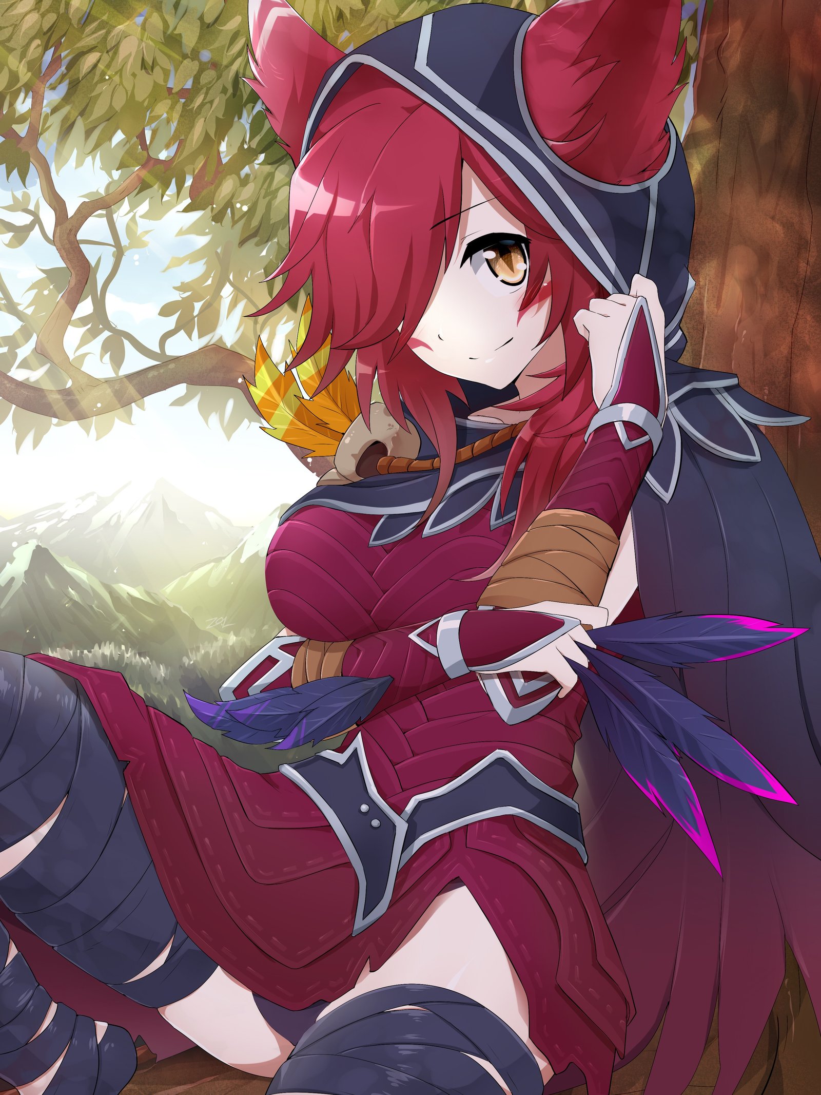 Xayah by Sollyz HD Wallpaper Background Fan Art Artwork League of Legends lol