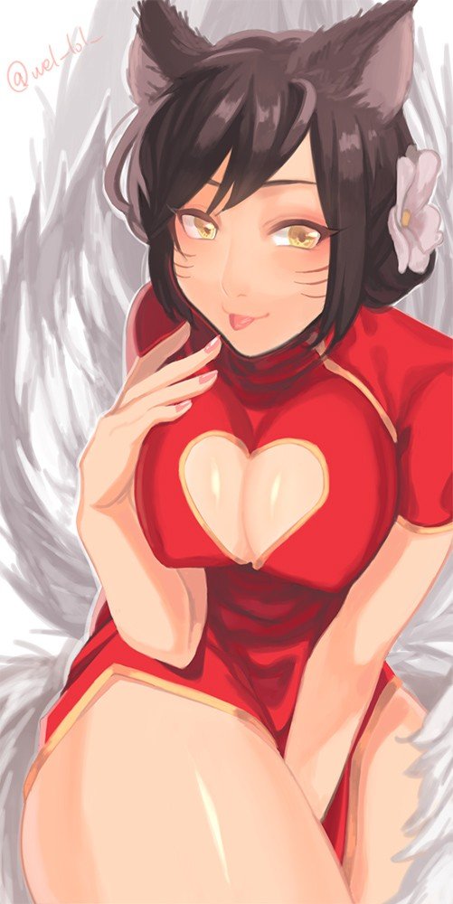 Ahri by うぇる HD Wallpaper Background Fan Art Artwork League of Legends lol