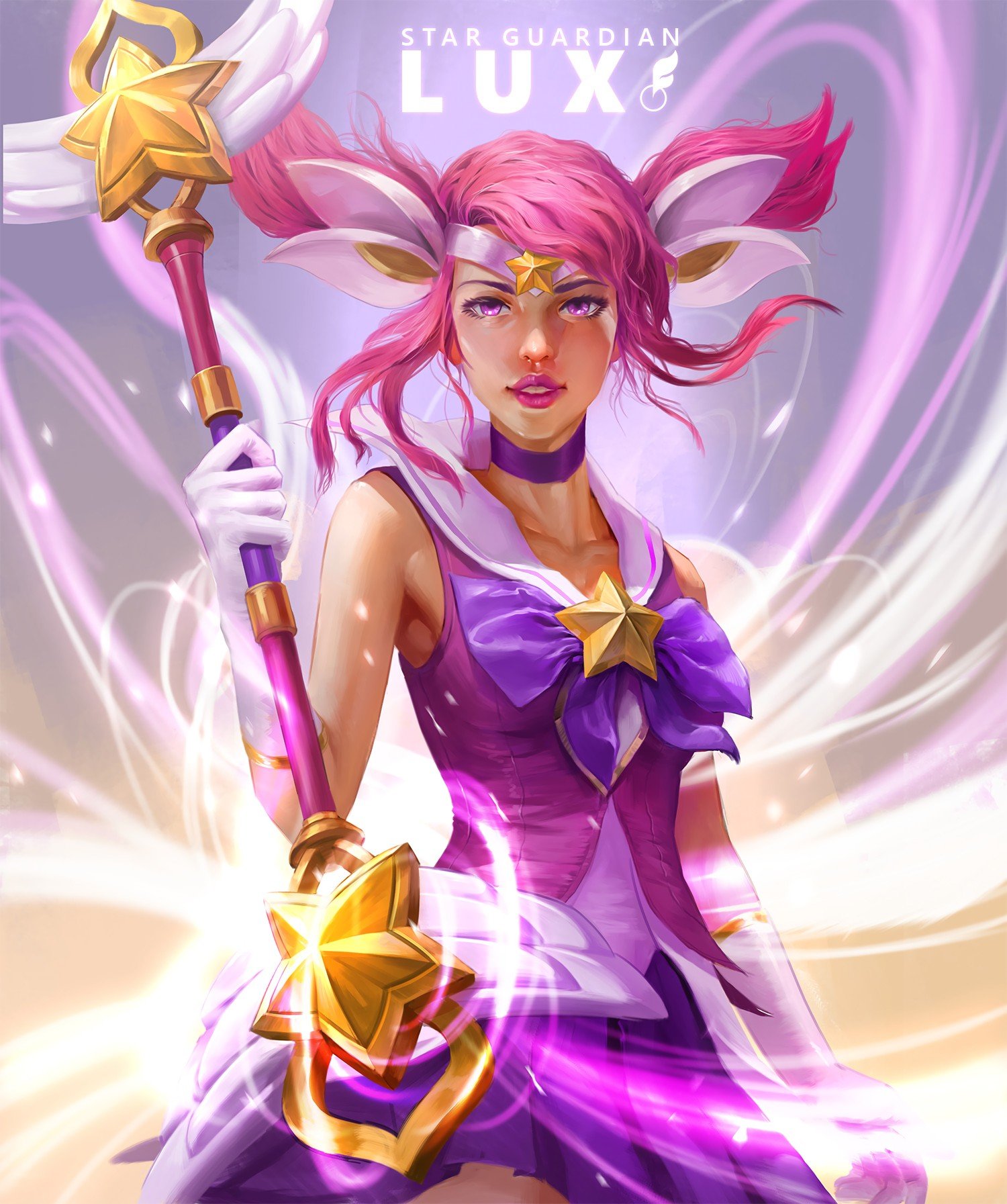 Star Guardian Lux by hoanghung161093 HD Wallpaper Background Fan Art Artwork League of Legends lol