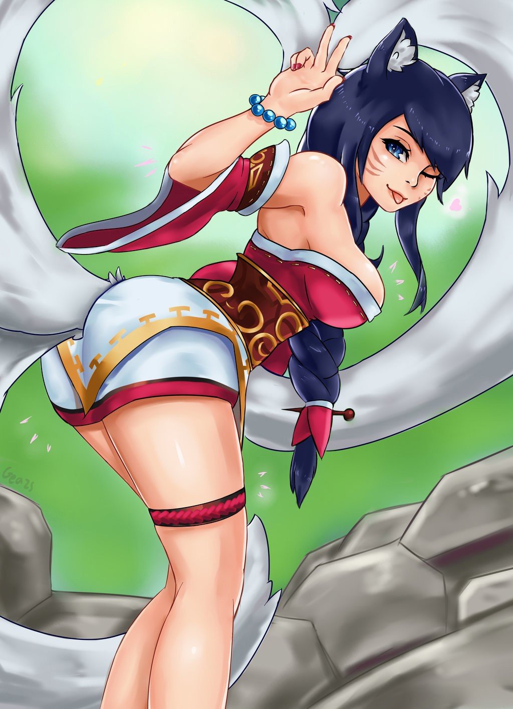 Ahri by Geazs HD Wallpaper Background Fan Art Artwork League of Legends lol