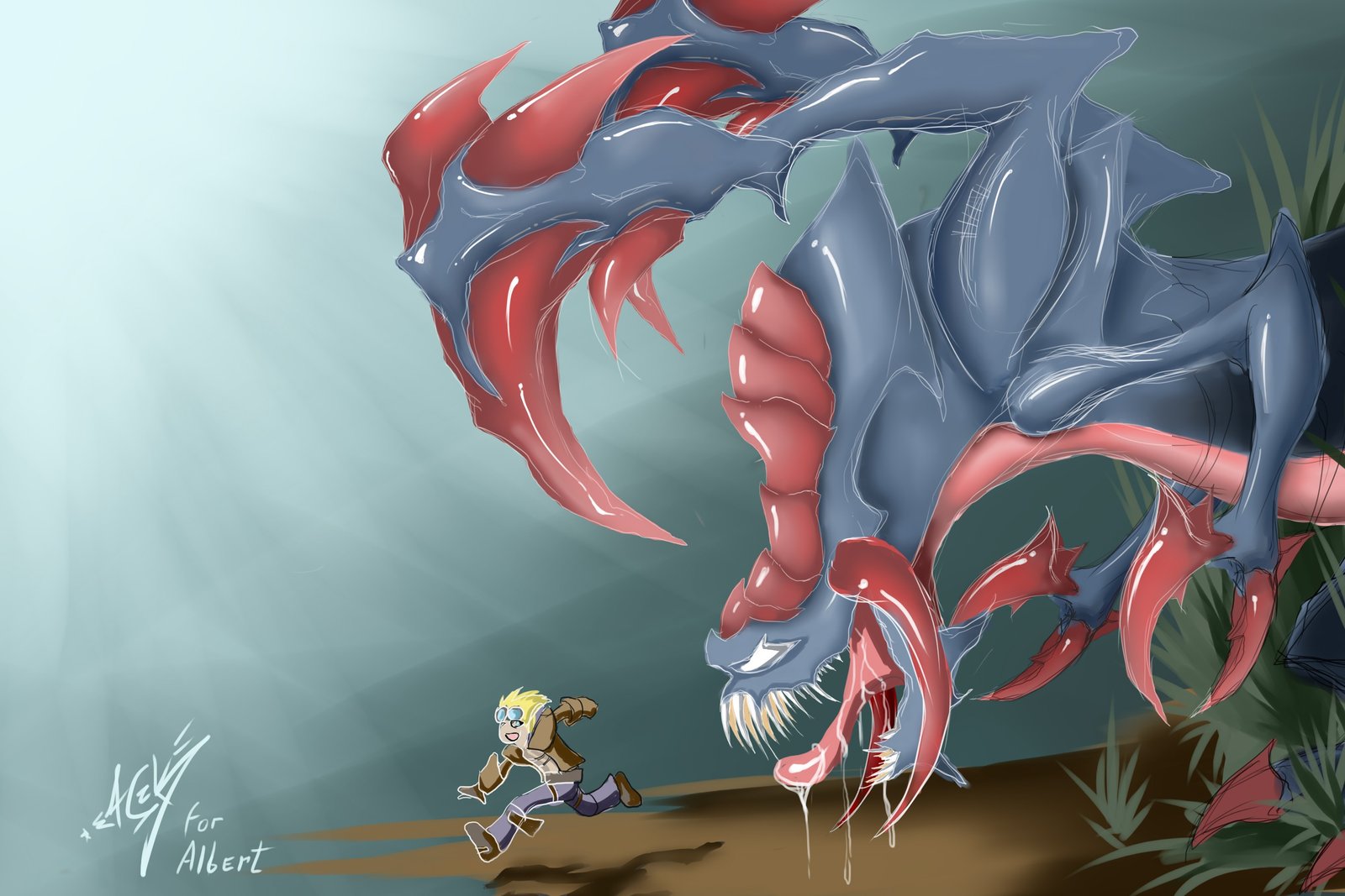 Cho'Gath Vs Ezreal by ZackArgunov HD Wallpaper Fan Art Artwork League of Legends lol