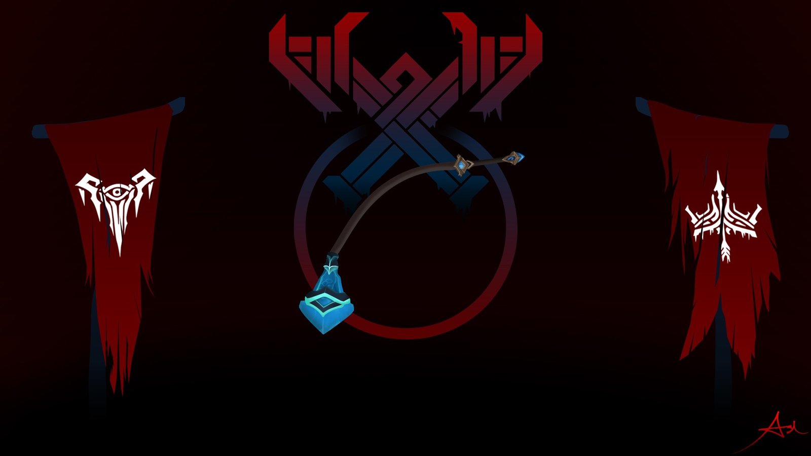 Sejuani's Flail Minimalistic by namesAsh HD Wallpaper Fan Art Artwork League of Legends lol