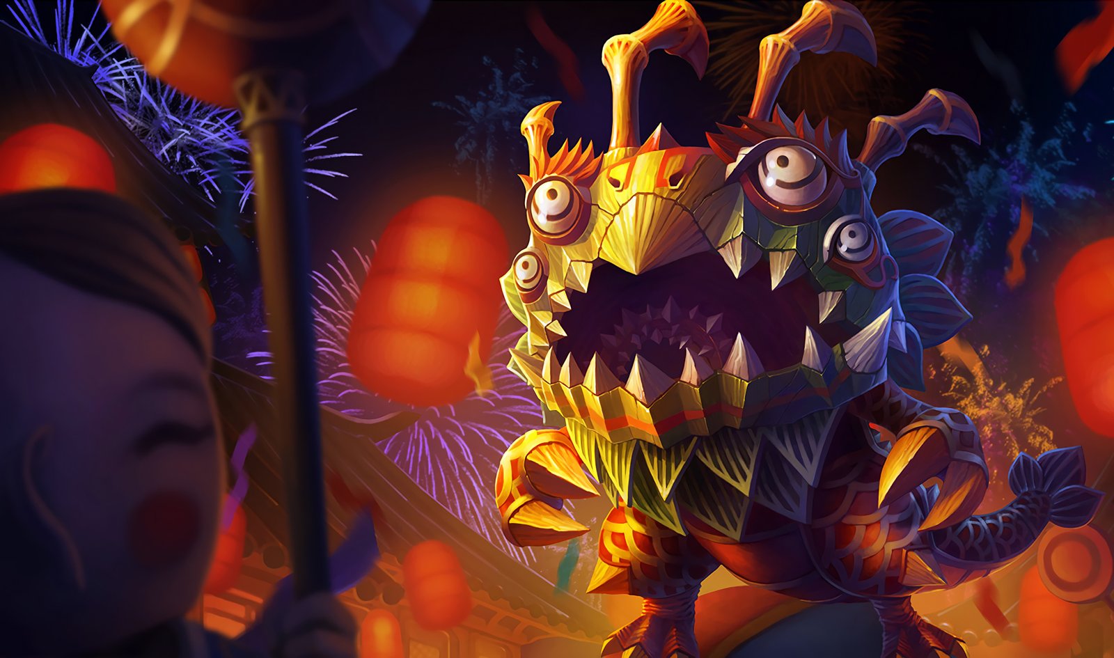 Lion Dance Kog'Maw Splash Art League of Legends Artwork Wallpaper lol