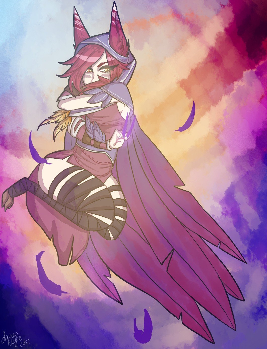 Xayah by sail0rmoon HD Wallpaper Fan Art Artwork League of Legends lol