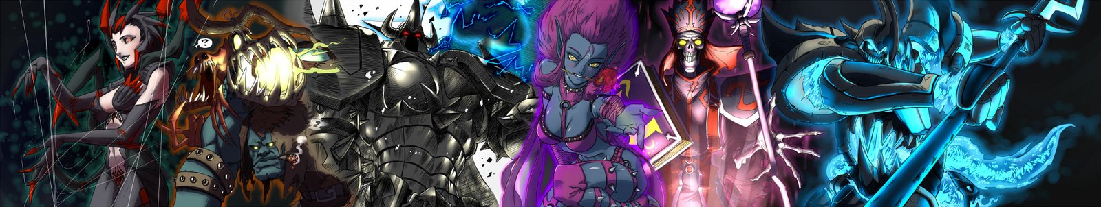 Shadow Team - Elise, Yorick, Mordekaiser, Evelynn, Karthus & Hecarim by Ranger Squirrel HD Wallpaper Fan Art Artwork League of Legends lol
