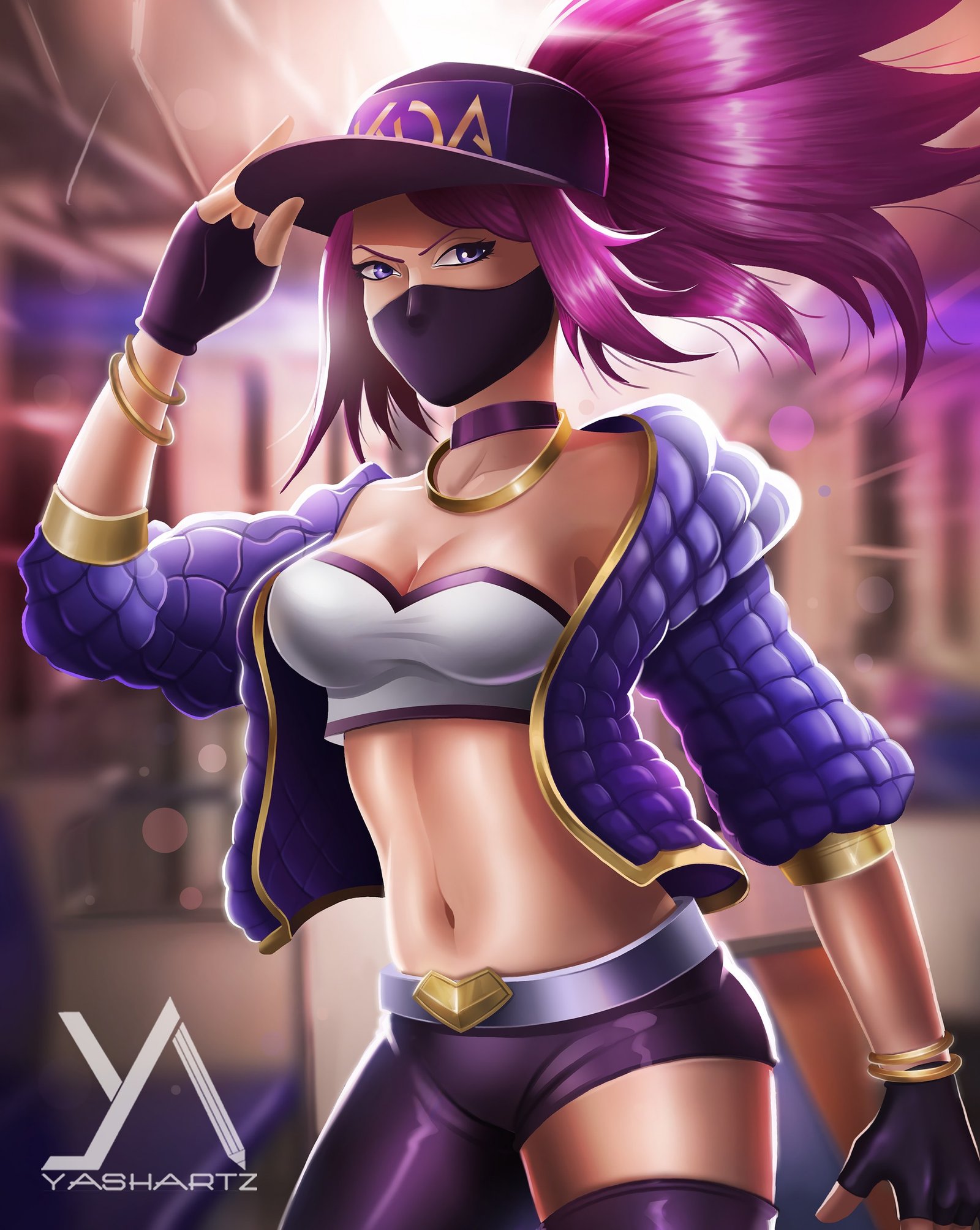 K/DA Akali by Yash Shetye HD Wallpaper Background Fan Art Artwork League of Legends lol