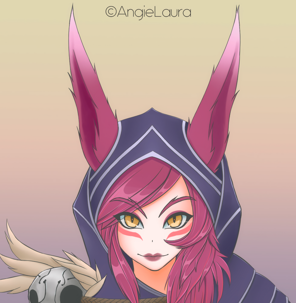 Xayah Portrait by AngieLaura HD Wallpaper Fan Art Artwork League of Legends lol