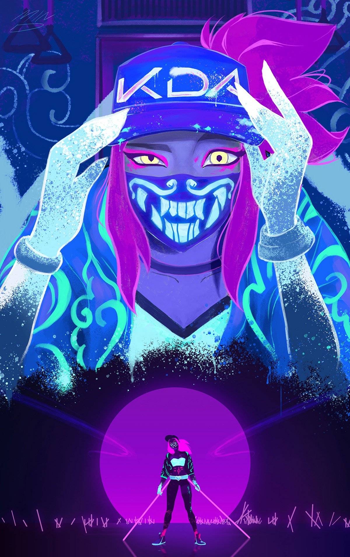 K/DA Akali by MinJung Kim HD Wallpaper Background Fan Art Artwork League of Legends lol