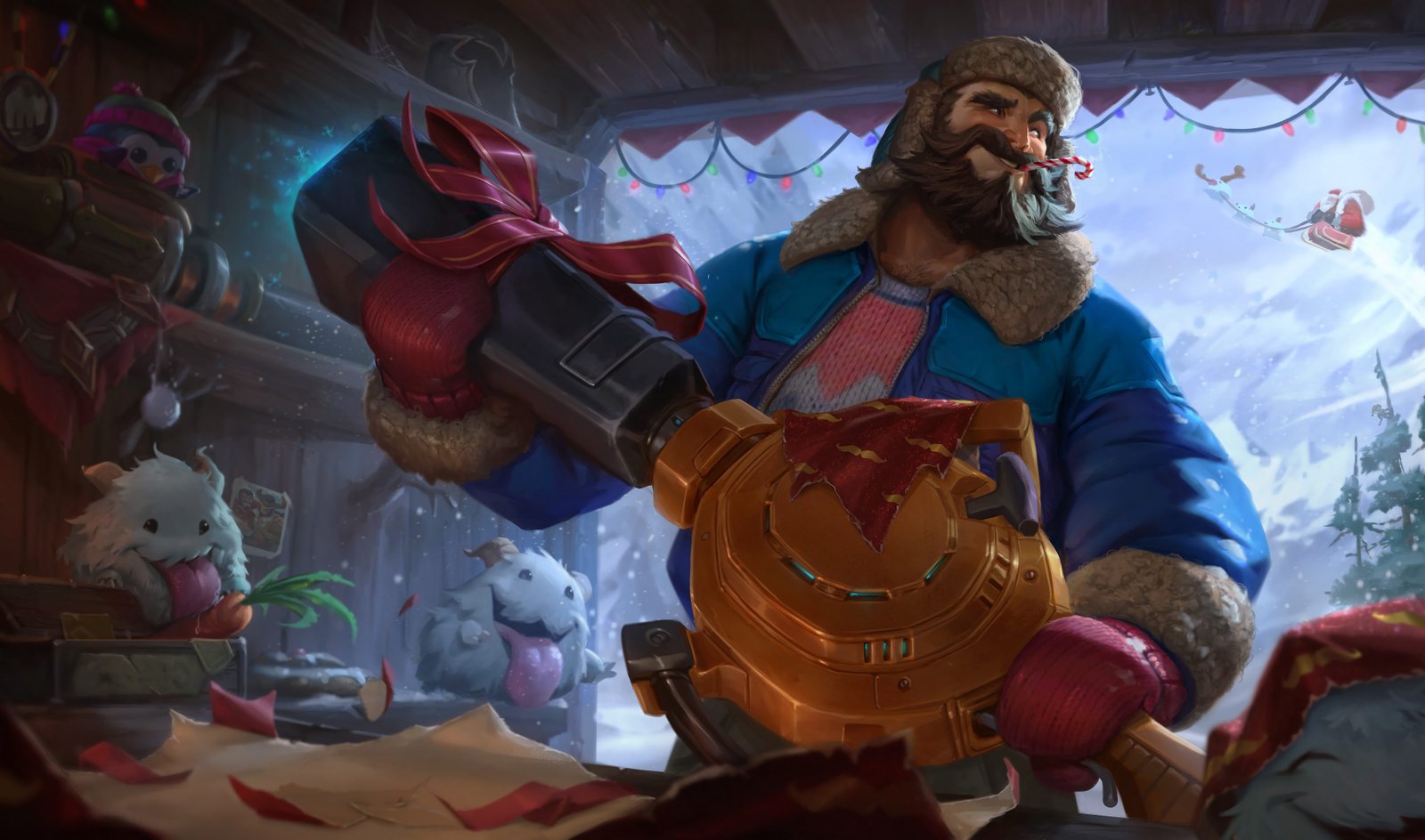 Snow Day Graves Splash Art HD 4k Wallpaper Background Official Art Artwork League of Legends lol