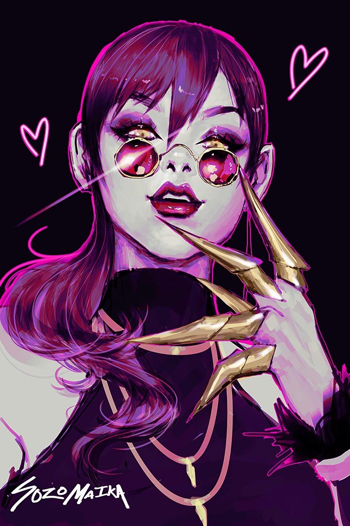 K/DA Evelynn by SOZOMAIKA HD Wallpaper Background Fan Art Artwork League of Legends lol