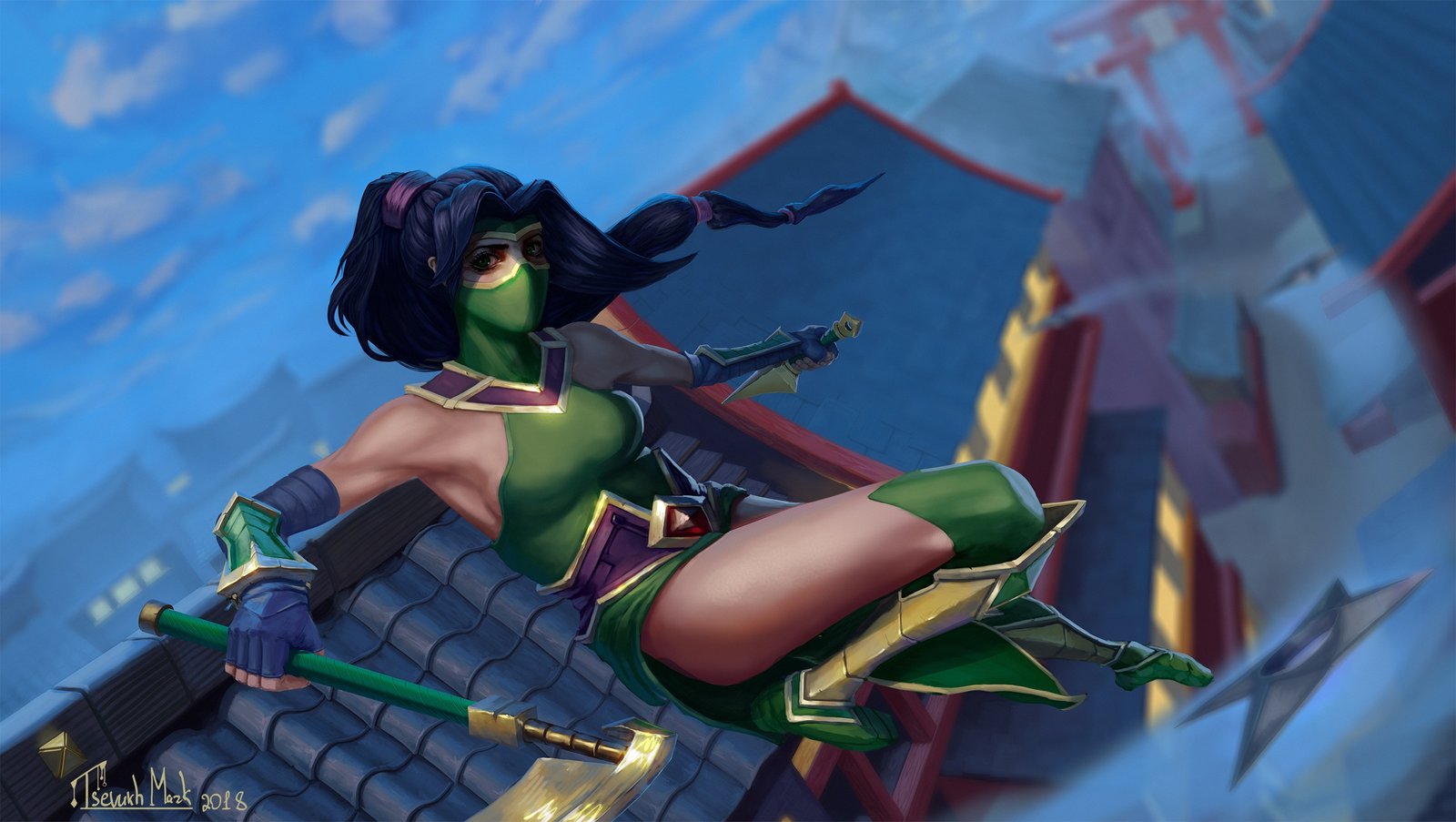 Akali by Mar1k22 HD Wallpaper Background Fan Art Artwork League of Legends lol