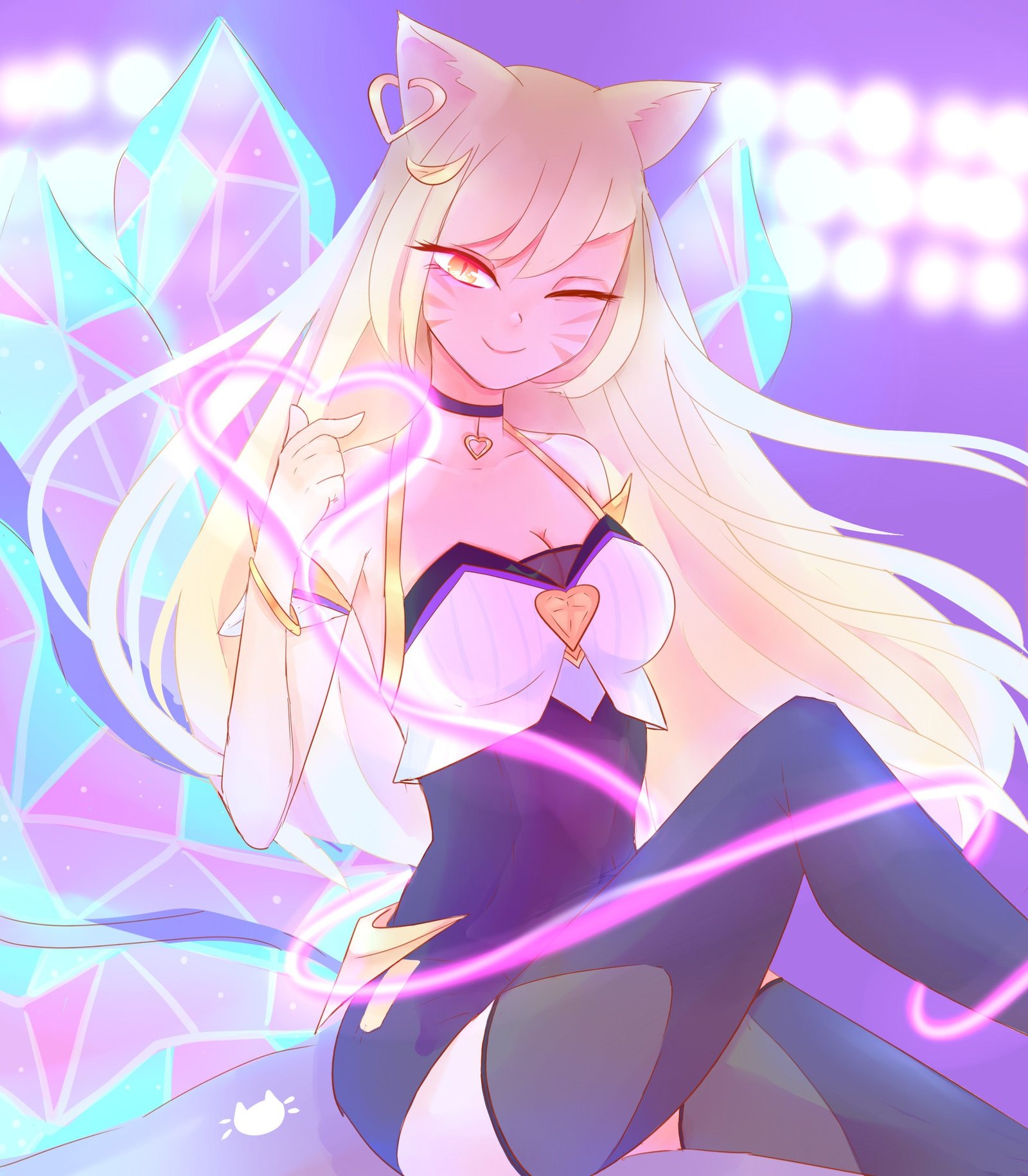 K/DA Ahri by Celeste Whitekettle HD Wallpaper Background Fan Art Artwork League of Legends lol