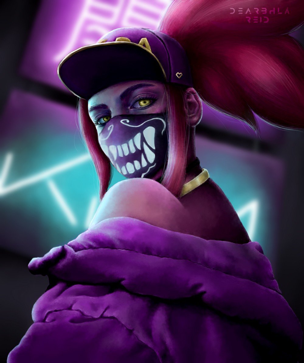 K/DA Akali by Xox-dreamer-xoX HD Wallpaper Background Fan Art Artwork League of Legends lol