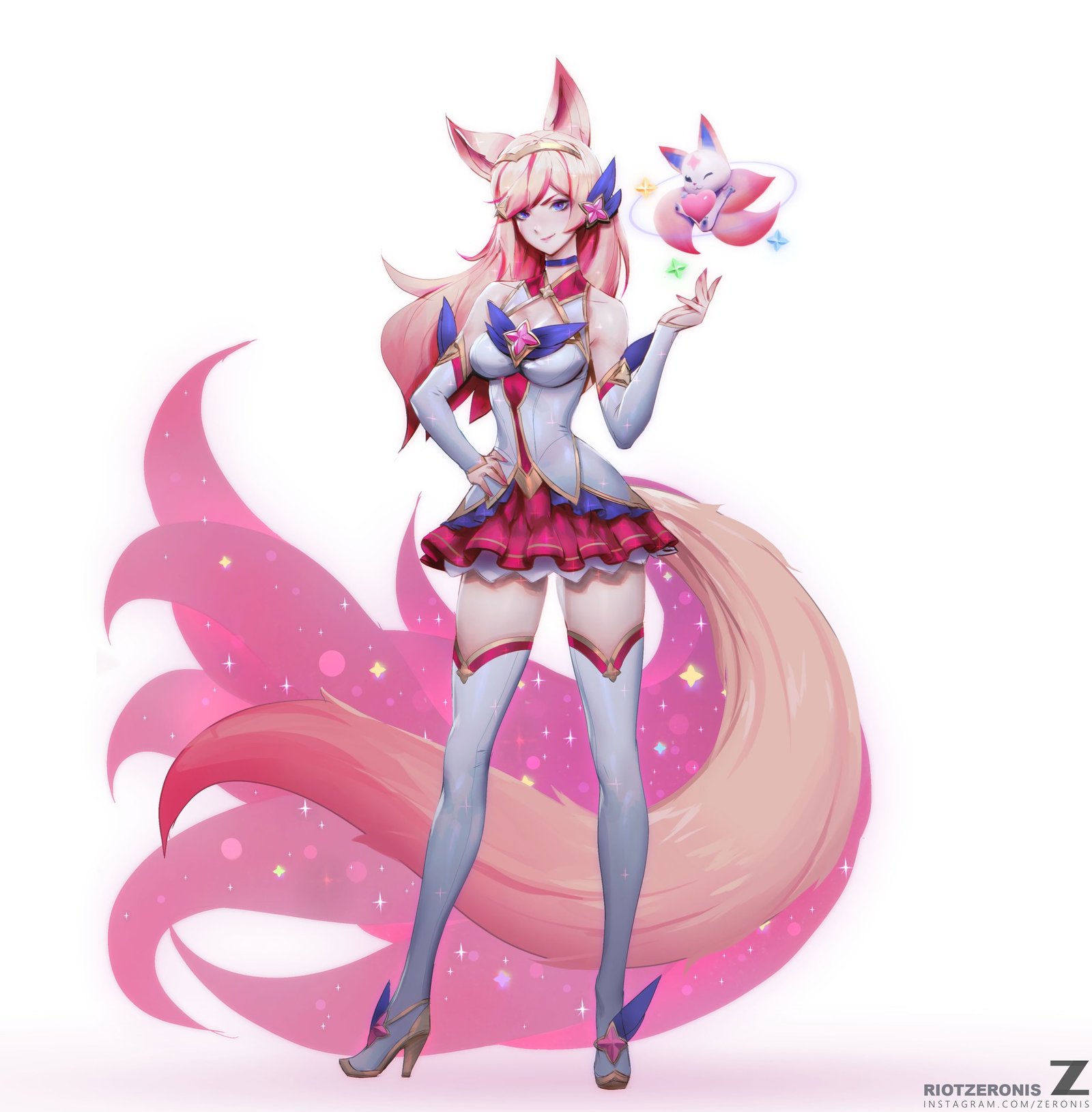 Star Guardian Ahri Concept (Final) by zeronis (2) HD Wallpaper Background Official Art Artwork League of Legends lol