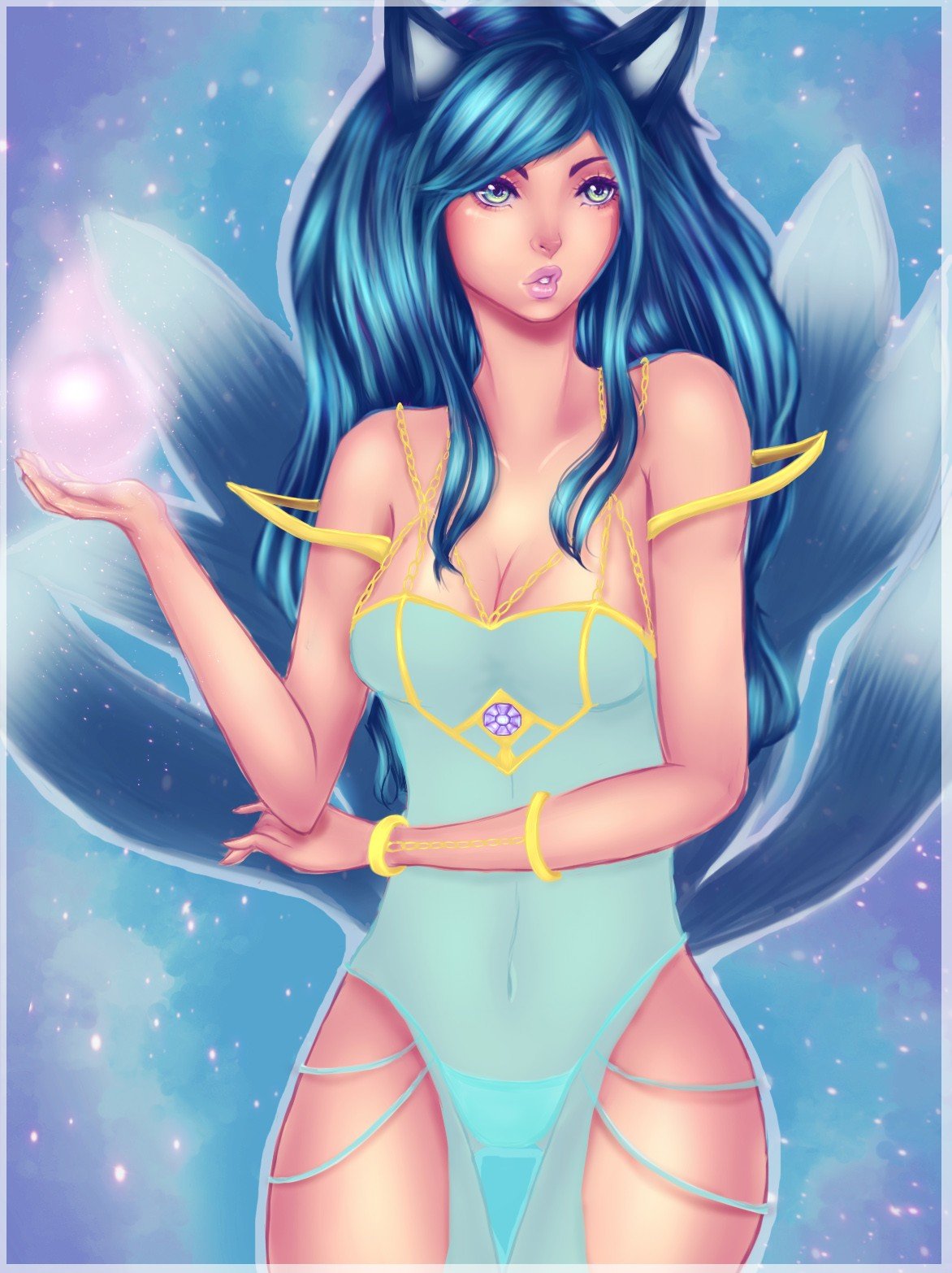 Ahri by shizzleflow HD Wallpaper Background Fan Art Artwork League of Legends lol
