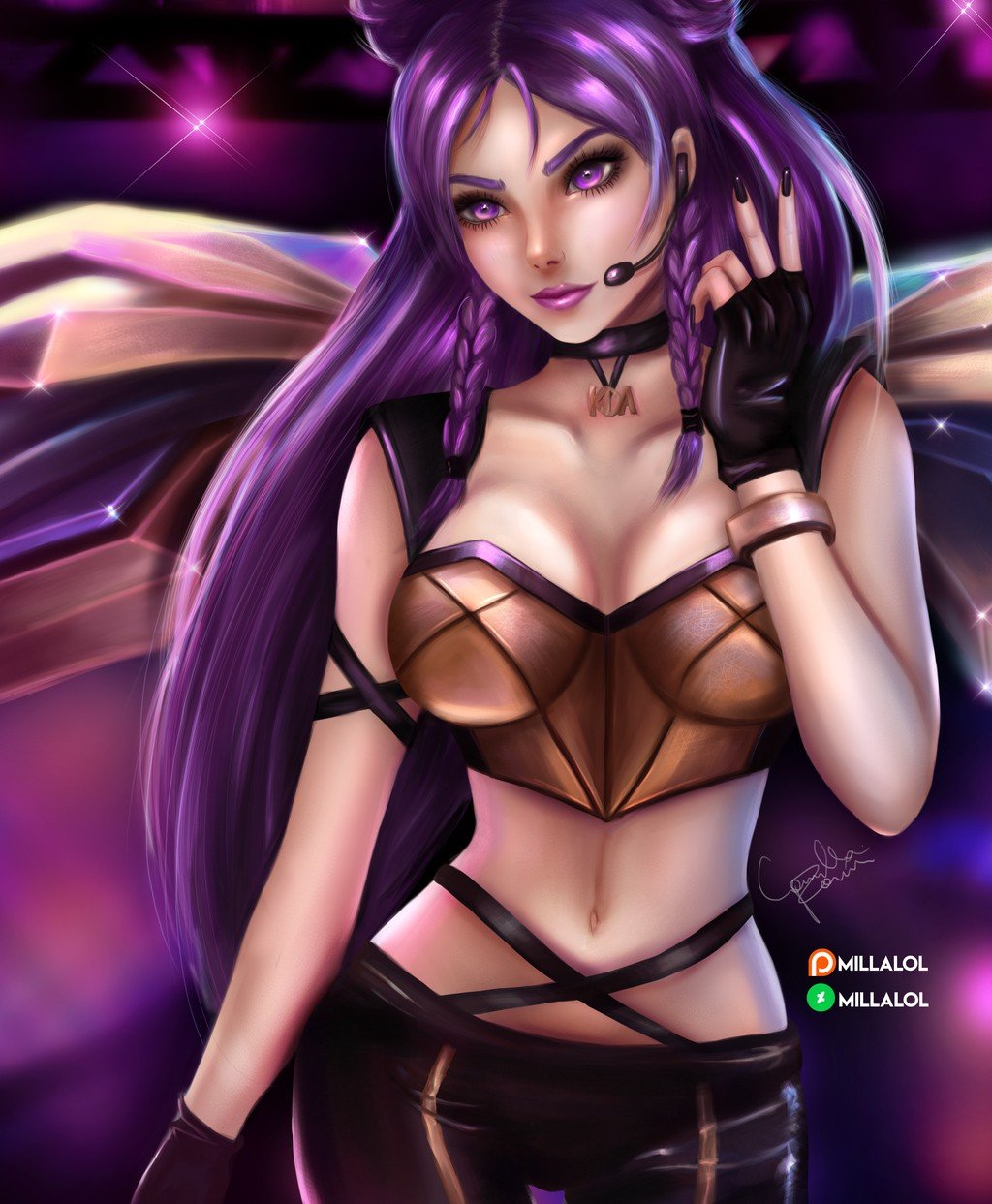 K/DA Kai'Sa by Millalol HD Wallpaper Background Fan Art Artwork League of Legends lol
