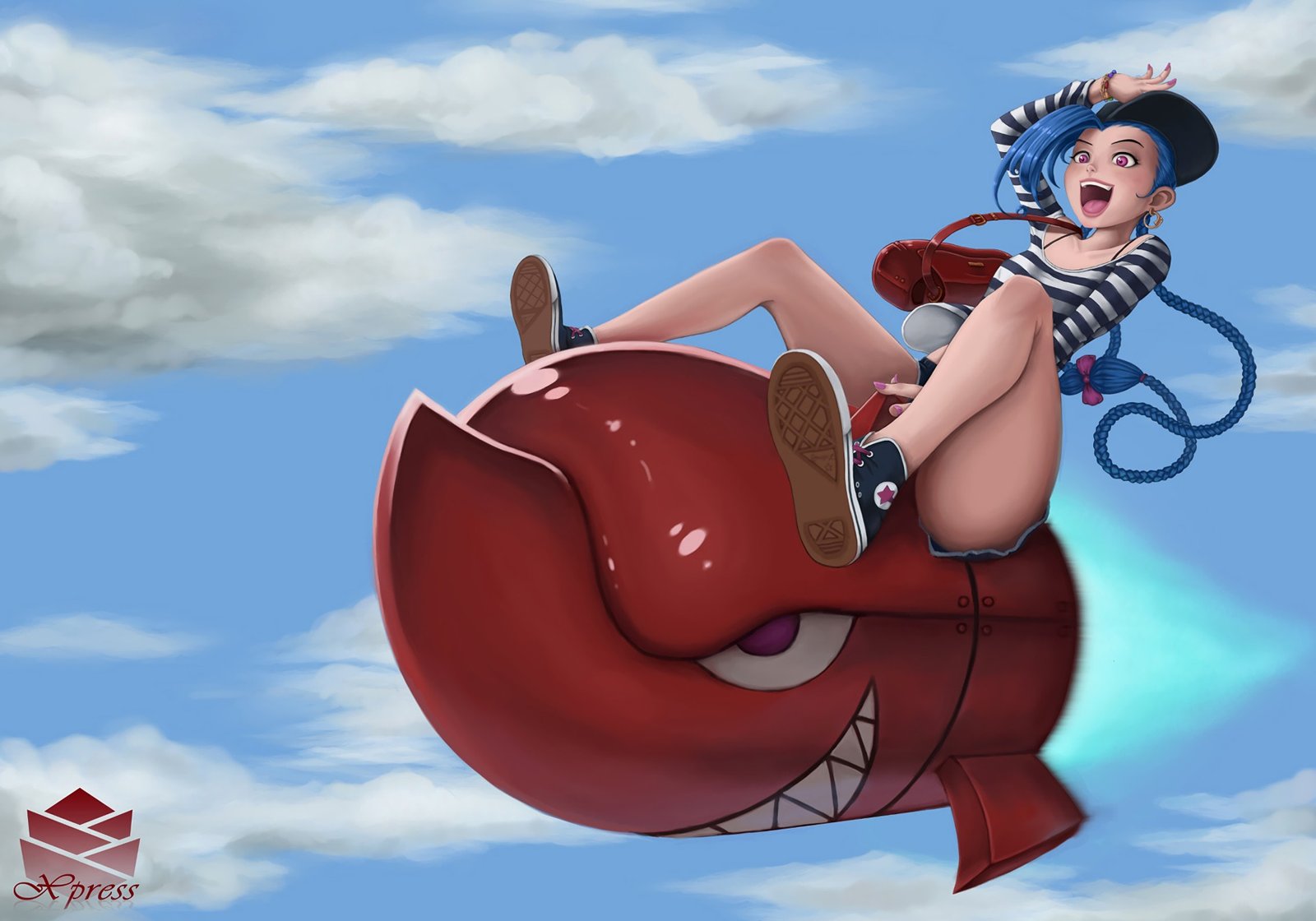 Jinx by Xpress HD Wallpaper Background Fan Art Artwork League of Legends lol