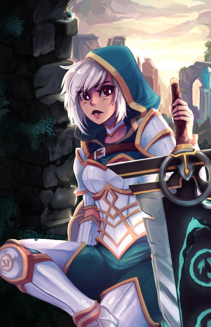 Riven by crystalmew HD Wallpaper Background Fan Art Artwork League of Legends lol