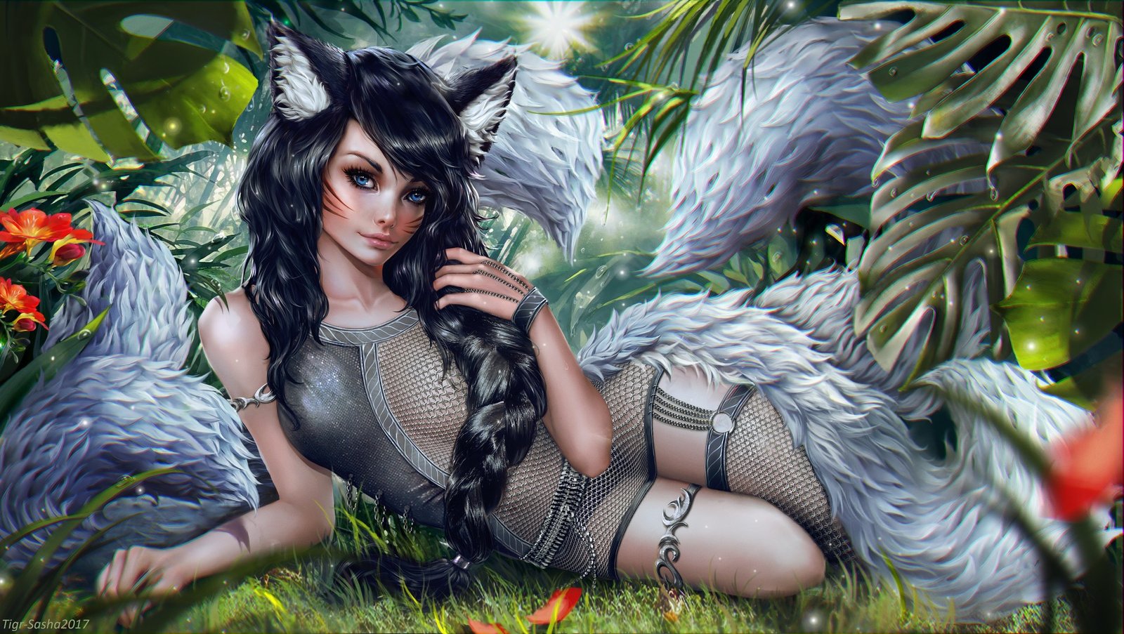 Sexy Ahri by Tigrsasha HD Wallpaper Fan Art Artwork League of Legends lol