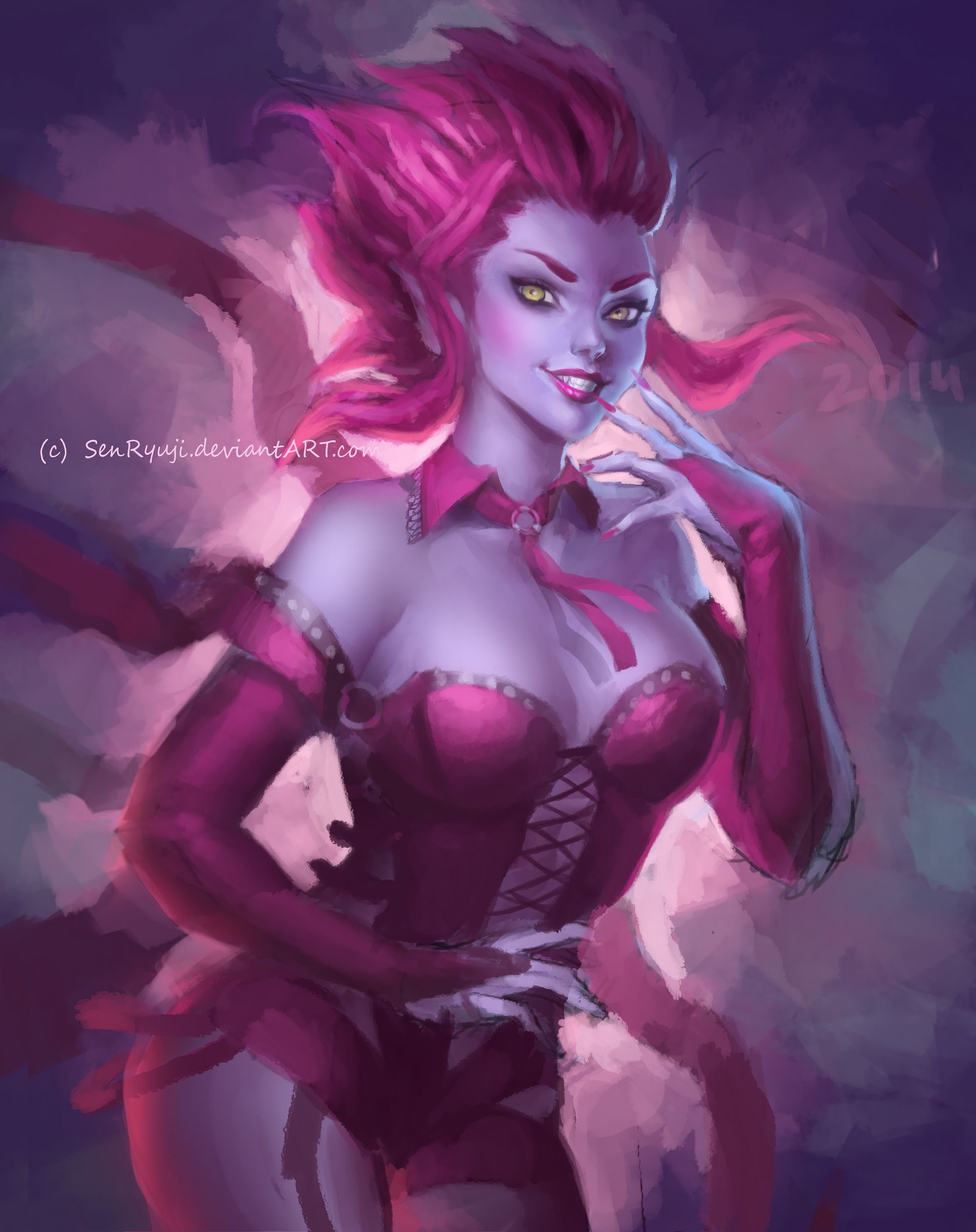 Evelynn by SenRyuji HD Wallpaper Fan Art Artwork League of Legends lol