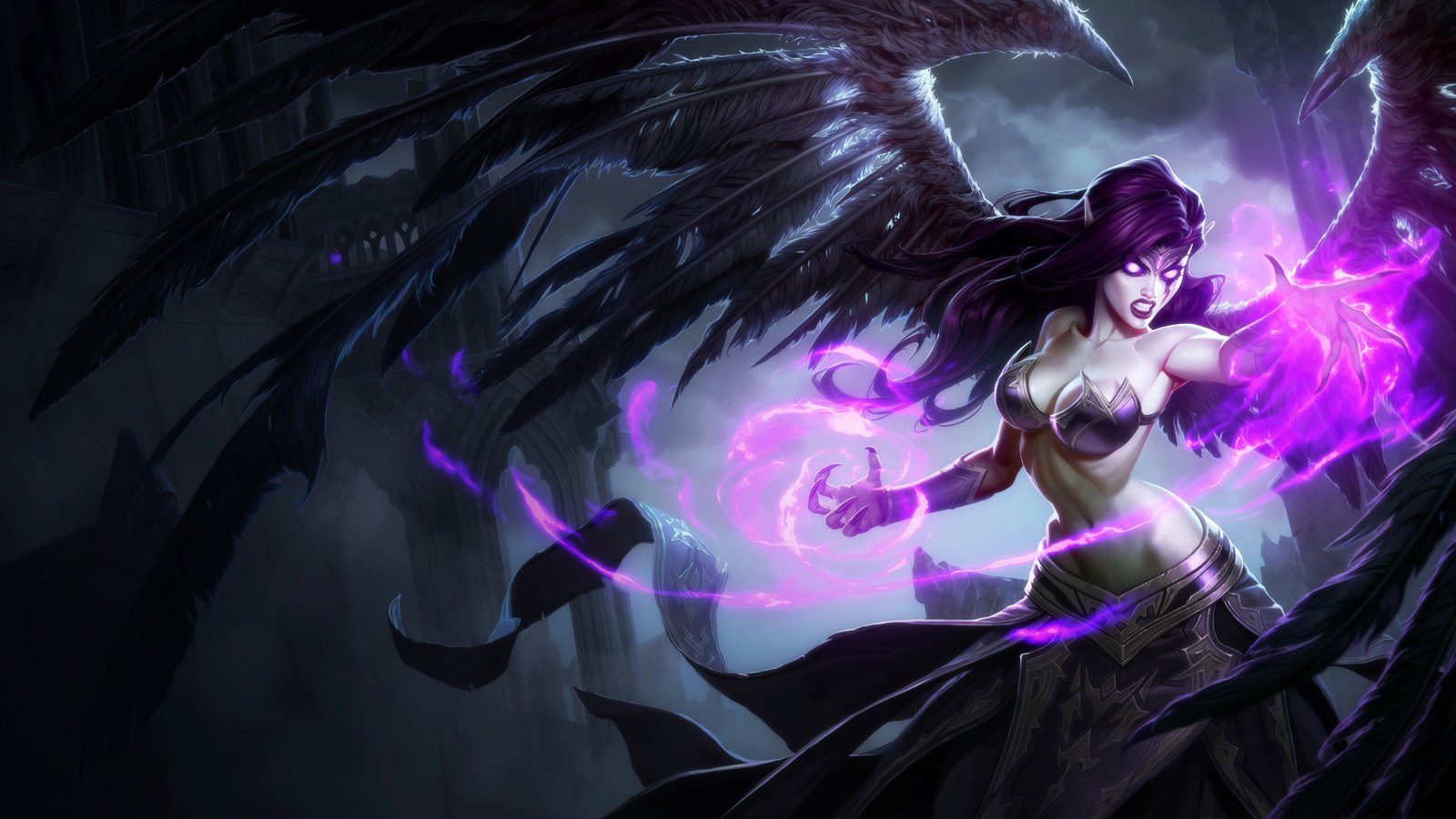 Classic Morgana Splash Art League of Legends Artwork Wallpaper lol