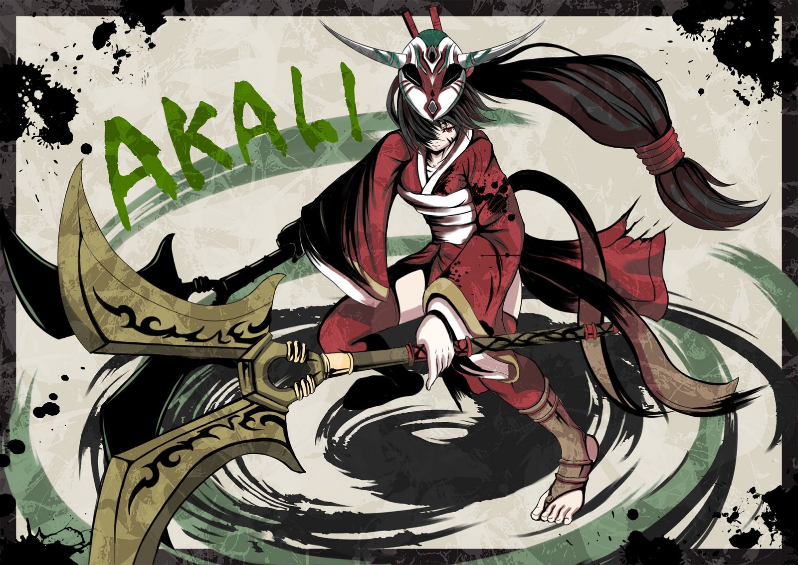 Blood Moon Akali by おいなりさん League of Legends Artwork Wallpaper lol