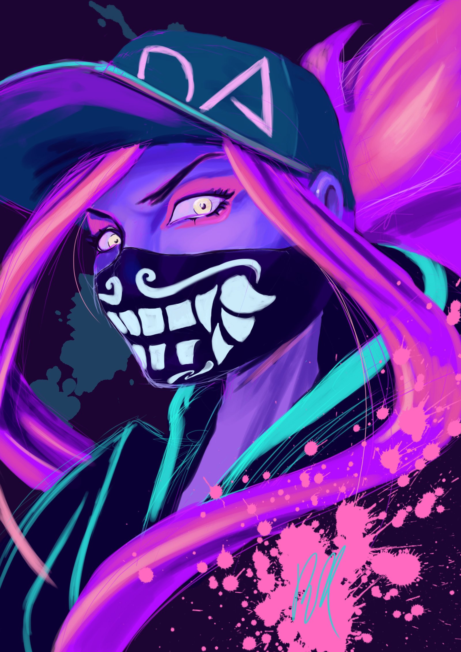 K/DA Akali by Dragonlheart HD Wallpaper Background Fan Art Artwork League of Legends lol