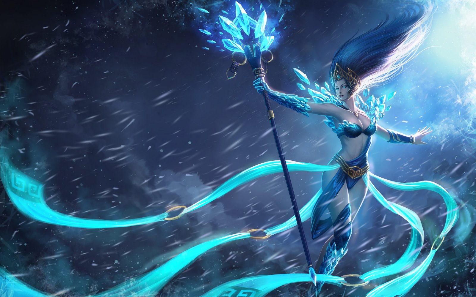 Frost Queen Janna Splash Art HD 4k Wallpaper Background Official Art Artwork League of Legends lol